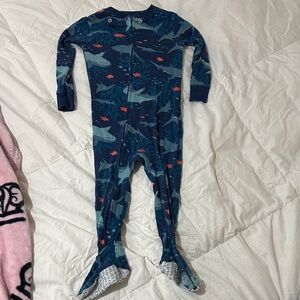 Kids Blue Fish Print One Piece